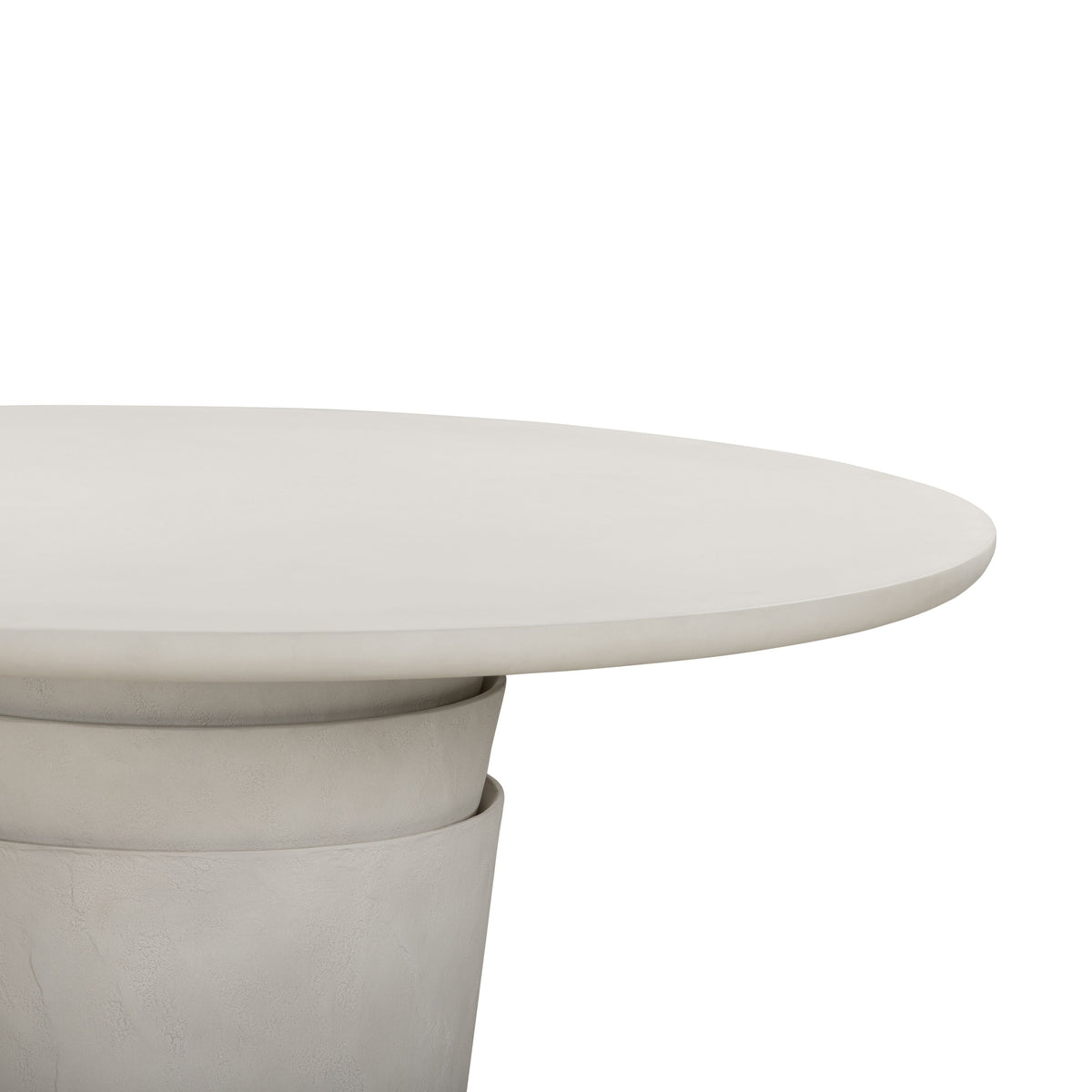 Margot Light Grey Faux Plaster Round 54" Indoor/Outdoor Dining Table by TOV Furniture – photo 4 of 5