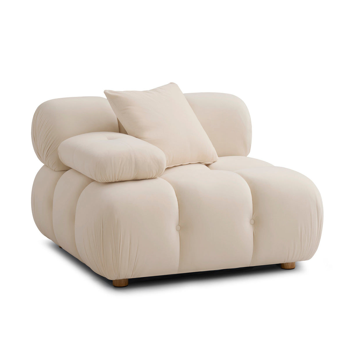 Calliope Cream Performance Velvet Modular Corner Chair by TOV Furniture – photo 1 of 7