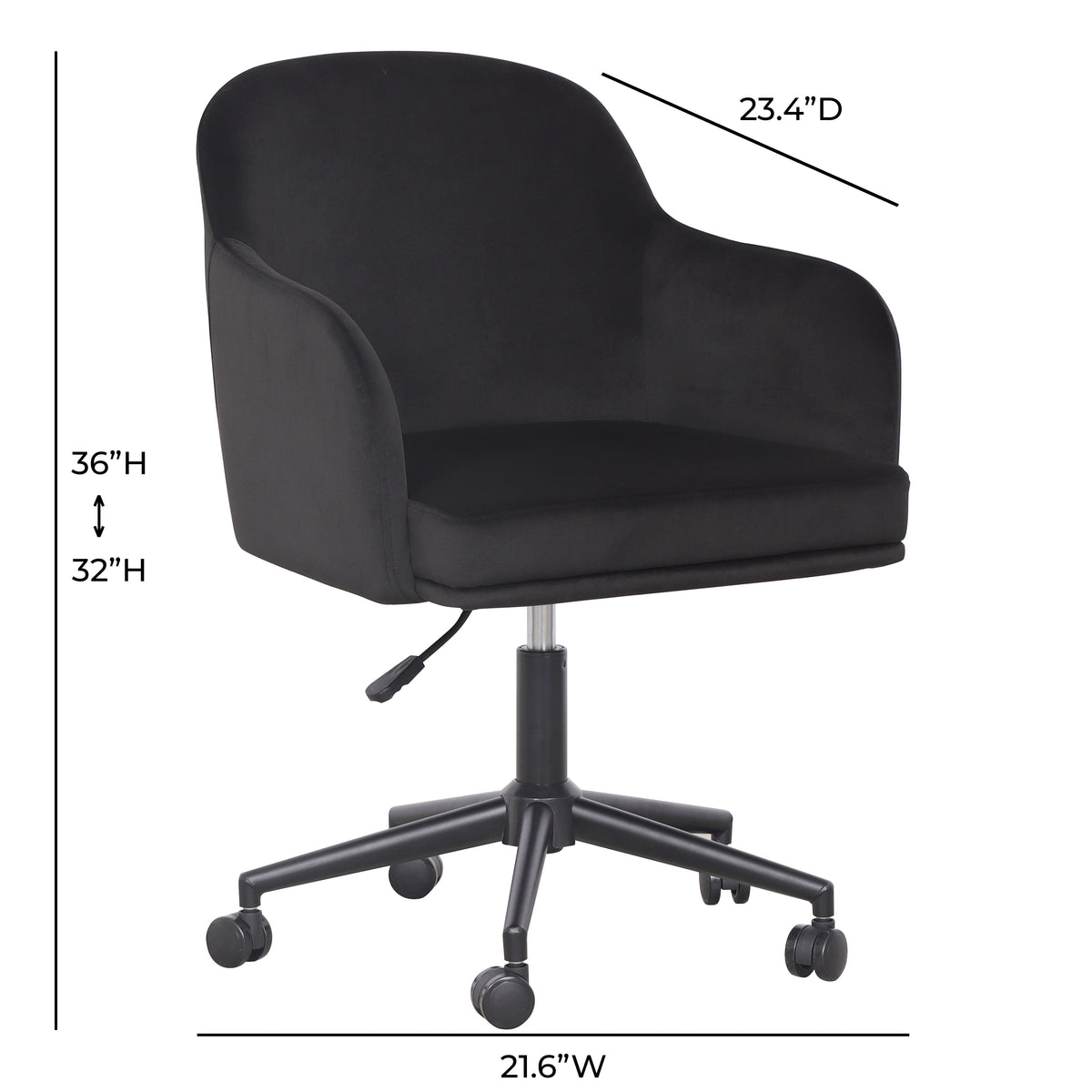 Sydney Office Desk Chair in Black by TOV Furniture – photo 7 of 7