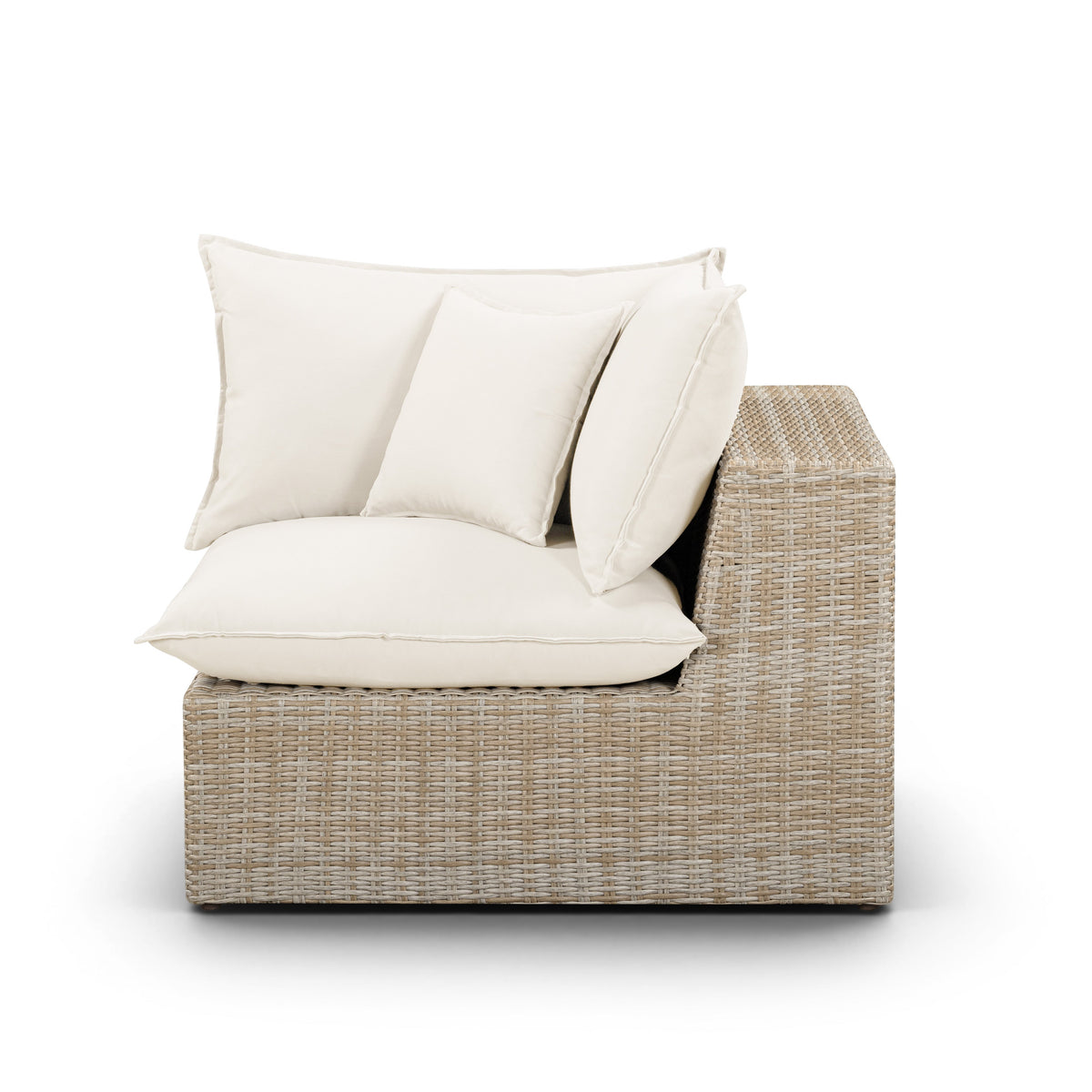 Cali Natural Performance Fabric & Natural Wicker Outdoor Corner Chair by TOV Furniture – photo 3 of 6