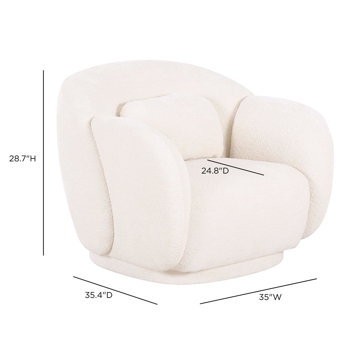 Misty Cream Textured Knubby Fabric Accent Chair by TOV Furniture – photo 8 of 8
