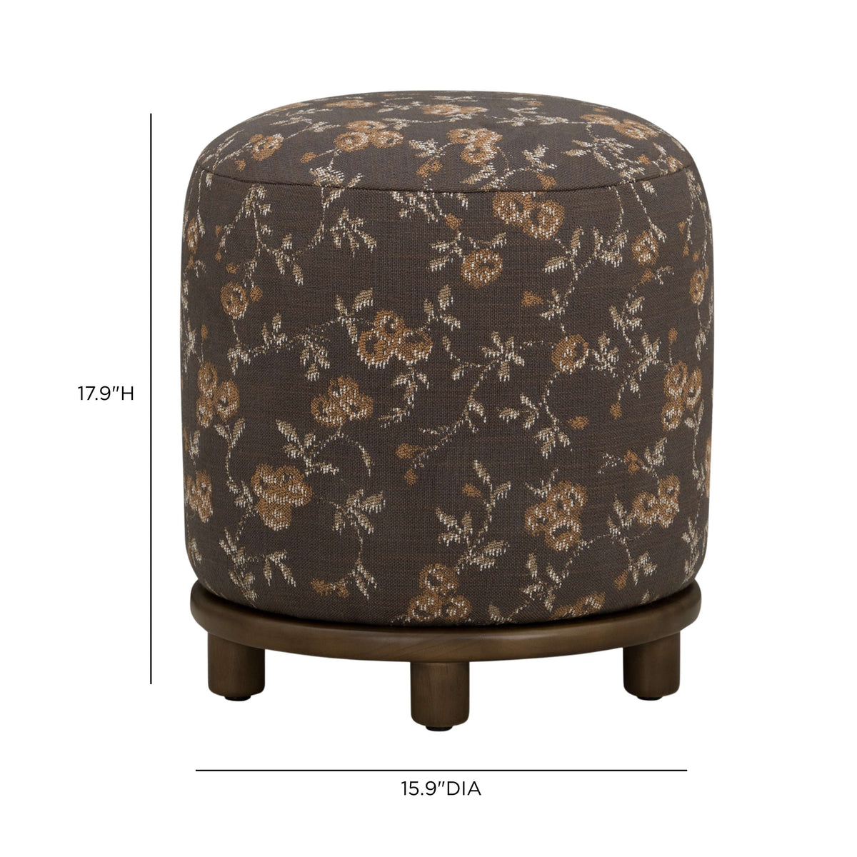 Bisou Java Floral Jacquard Ottoman by TOV Furniture – photo 5 of 5