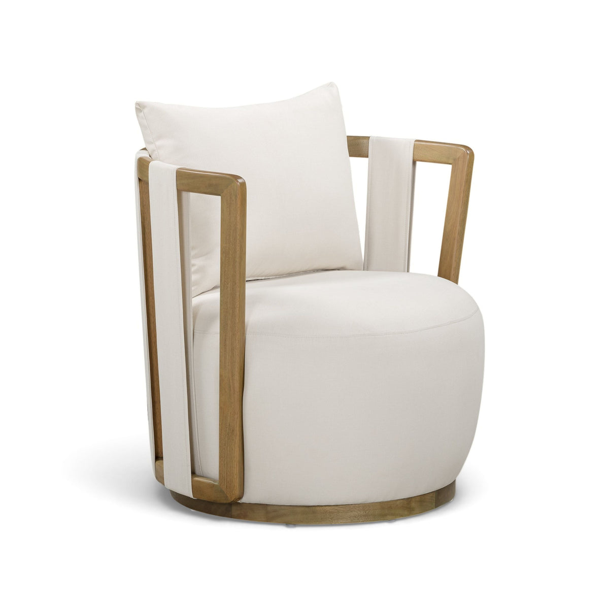 Paolo Cream Upcycled Basketweave Fabric Outdoor Accent Chair by TOV Furniture – photo 1 of 6