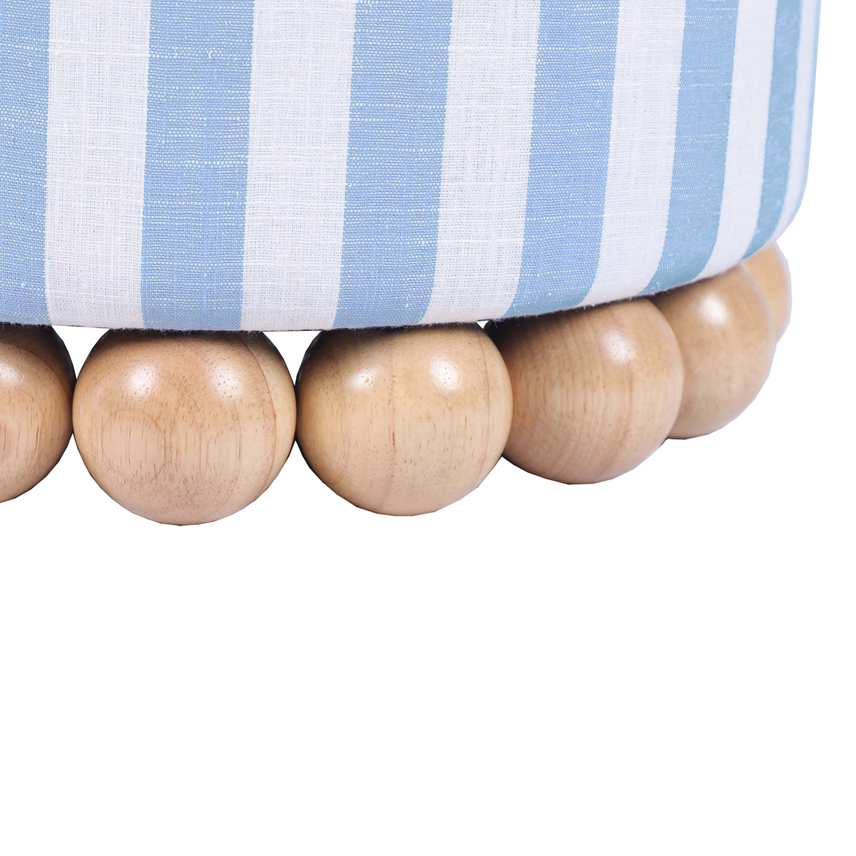 Dex Pastel Blue Striped Linen Ottoman by TOV Furniture – photo 6 of 8
