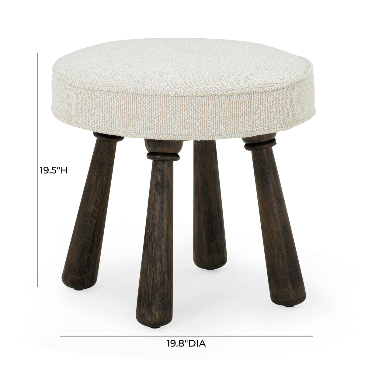 Pookie Cream Performance Boucle Accent Stool by TOV Furniture – photo 5 of 6
