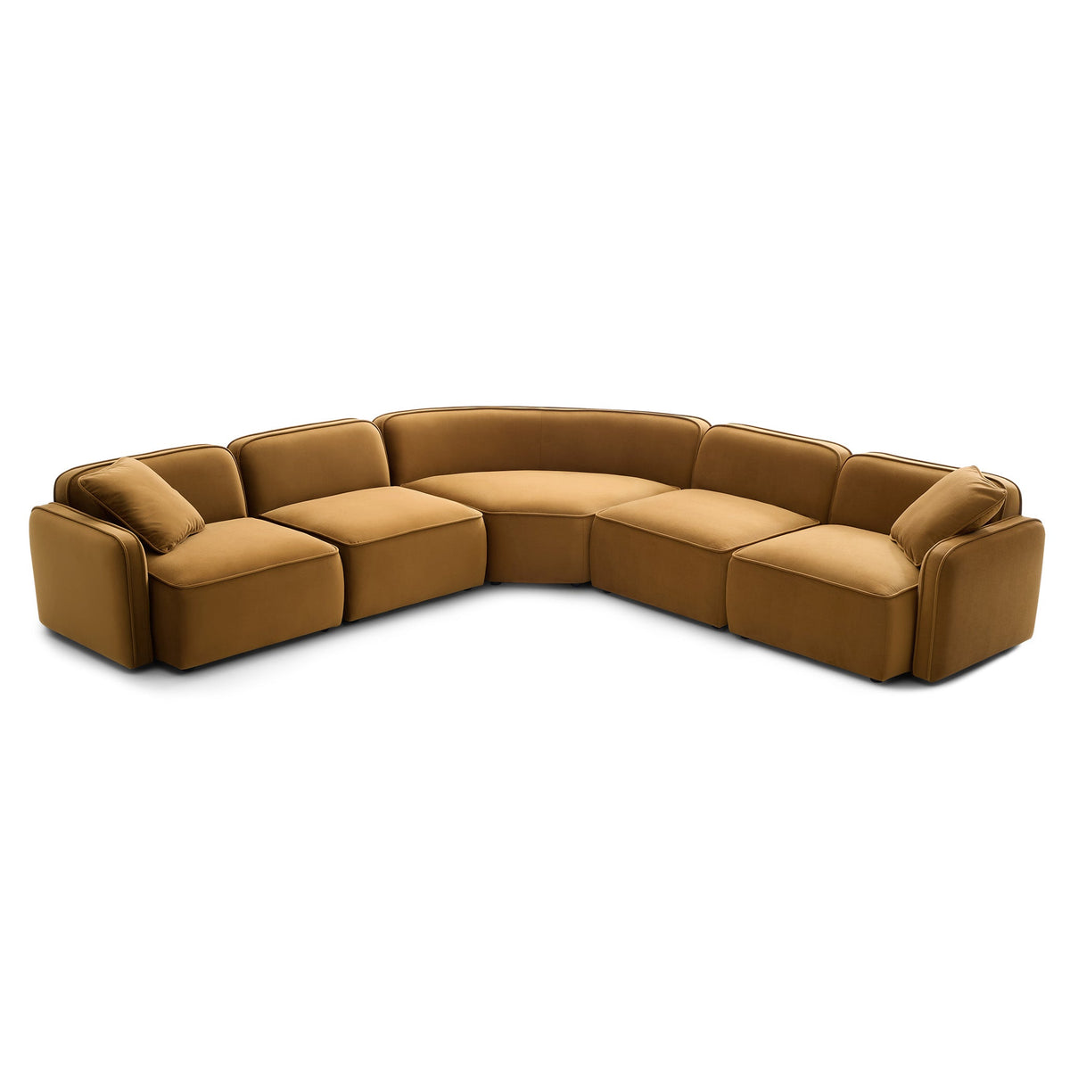 Travie Honey Performance Velvet 5-Piece Modular Large L-Sectional by TOV Furniture – photo 2 of 5