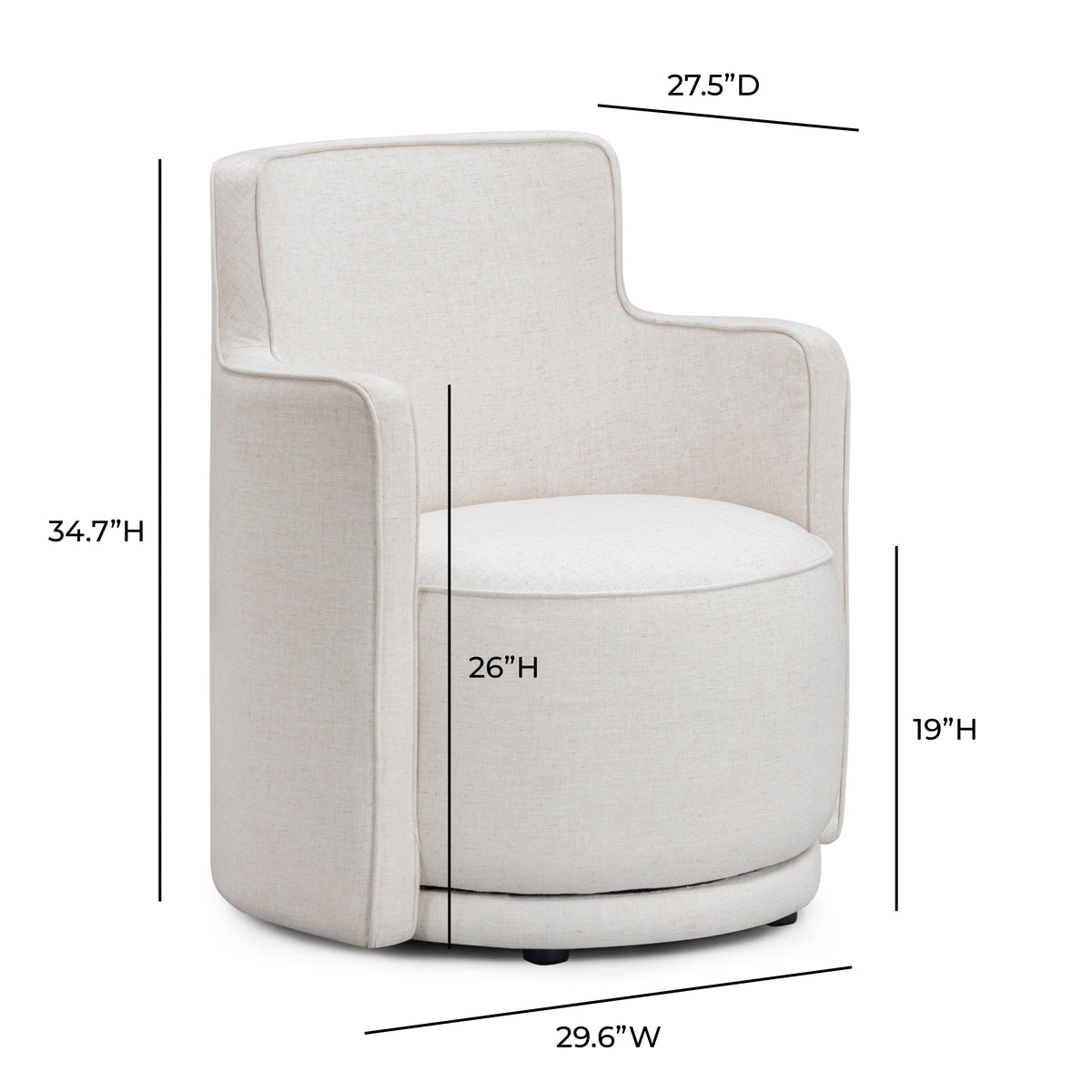 Passe Swivel Accent Chair in Cream by TOV Furniture – photo 7 of 7