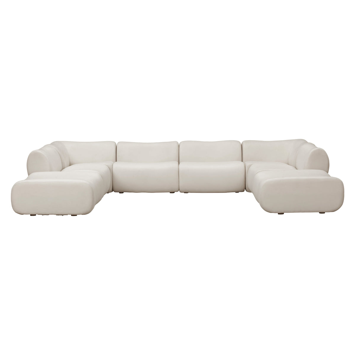 Zenith Cream Upcycled Contract-Grade Fabric Modular Large Chaise Sectional by TOV Furniture – photo 2 of 9
