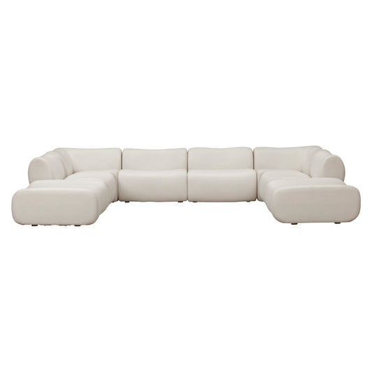 Zenith Cream Upcycled Contract-Grade Fabric Modular Large Chaise Sectional by TOV Furniture – photo 2 of 9