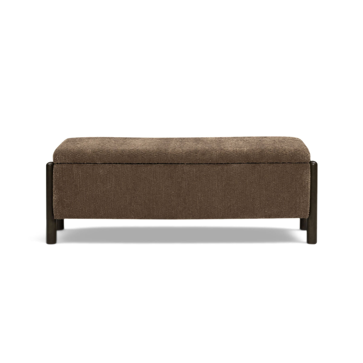 Abby 52" Brown Nubby Fabric Storage Bench by TOV Furniture – photo 1 of 9