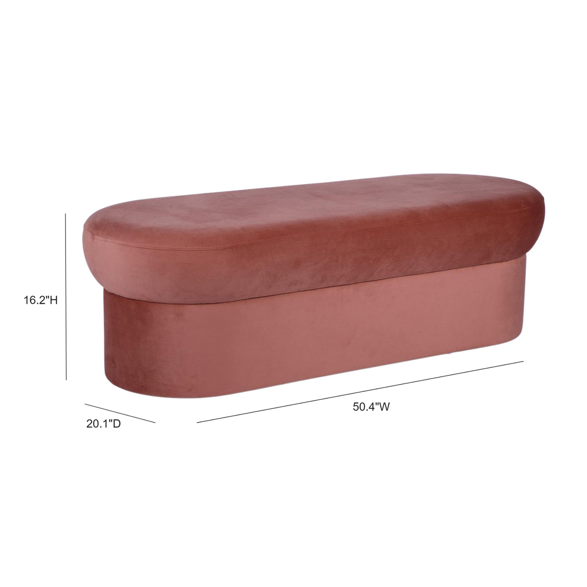 Andrea Salmon Performance Velvet 50" Storage Bench by TOV Furniture – photo 8 of 8