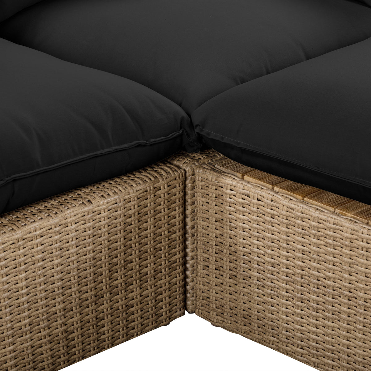 Cali Black Fabric & Brown Wicker Modular Outdoor Sectional by TOV Furniture – photo 7 of 10
