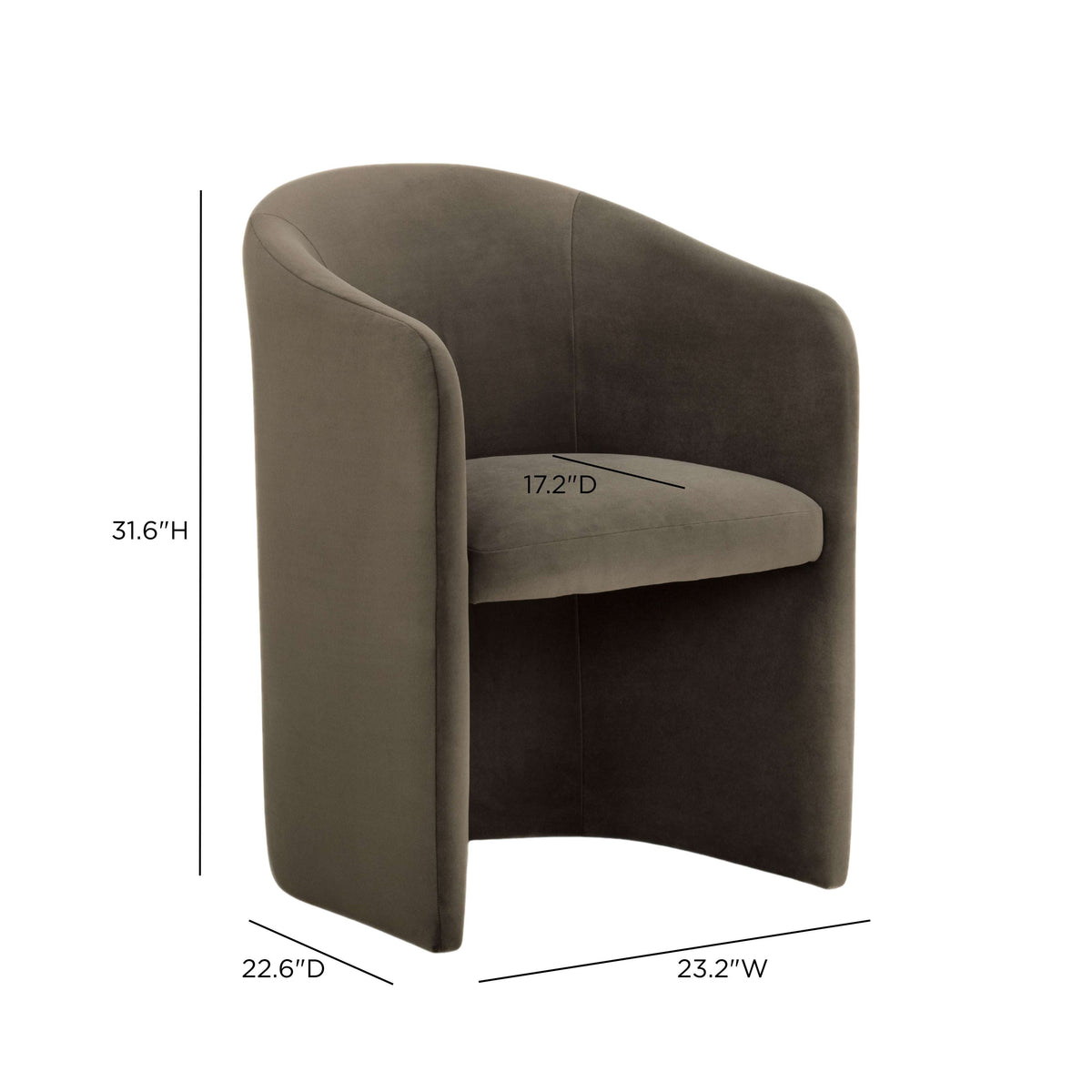 Seraphina Chocolate Brown Performance Velvet Dining Chair by TOV Furniture – photo 6 of 6