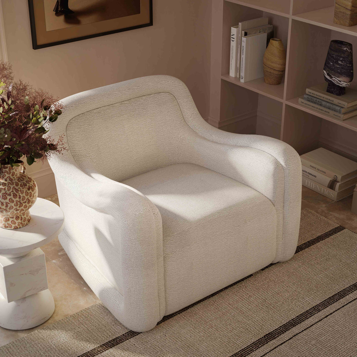 Charli Performance Swivel Chair in Off-White by TOV Furniture – photo 2 of 8