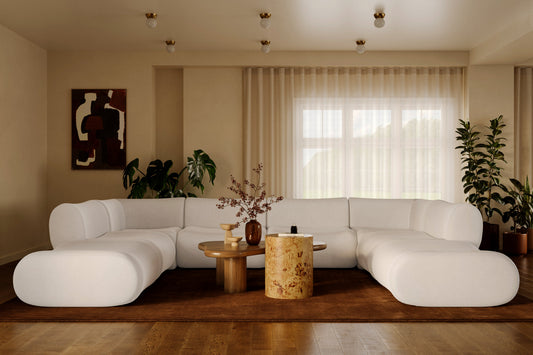 Zenith Cream Upcycled Contract-Grade Fabric Modular Large Chaise Sectional by TOV Furniture – photo 10 of 10