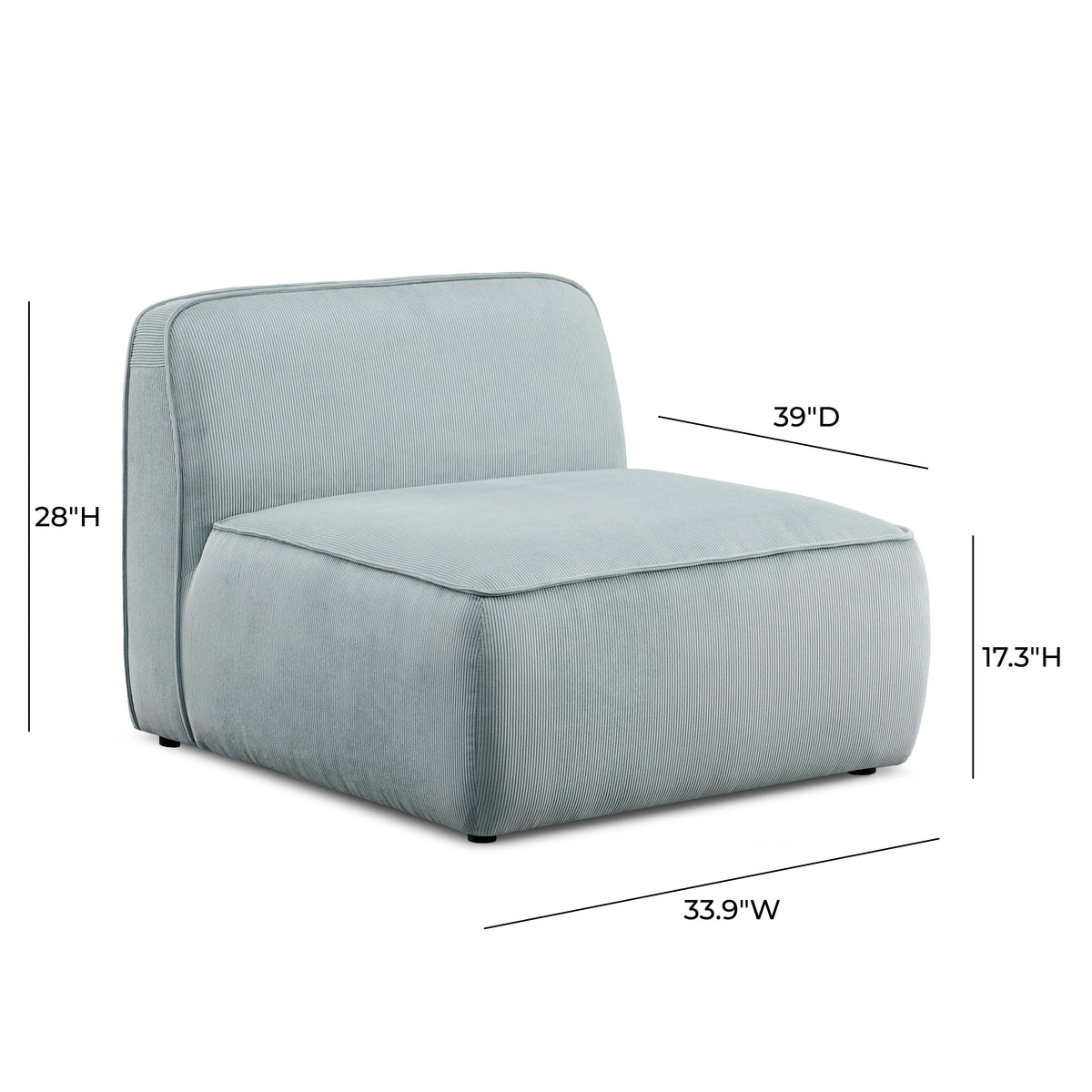 Travie Modular Armless Chair in Sea Blue by TOV Furniture – photo 5 of 6