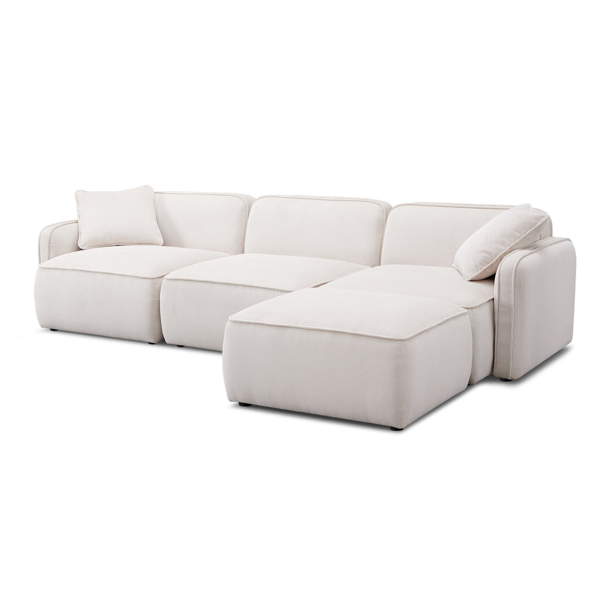 Travie White Sand Performance Corduroy Velvet 4-Piece Modular Sectional by TOV Furniture – photo 5 of 10