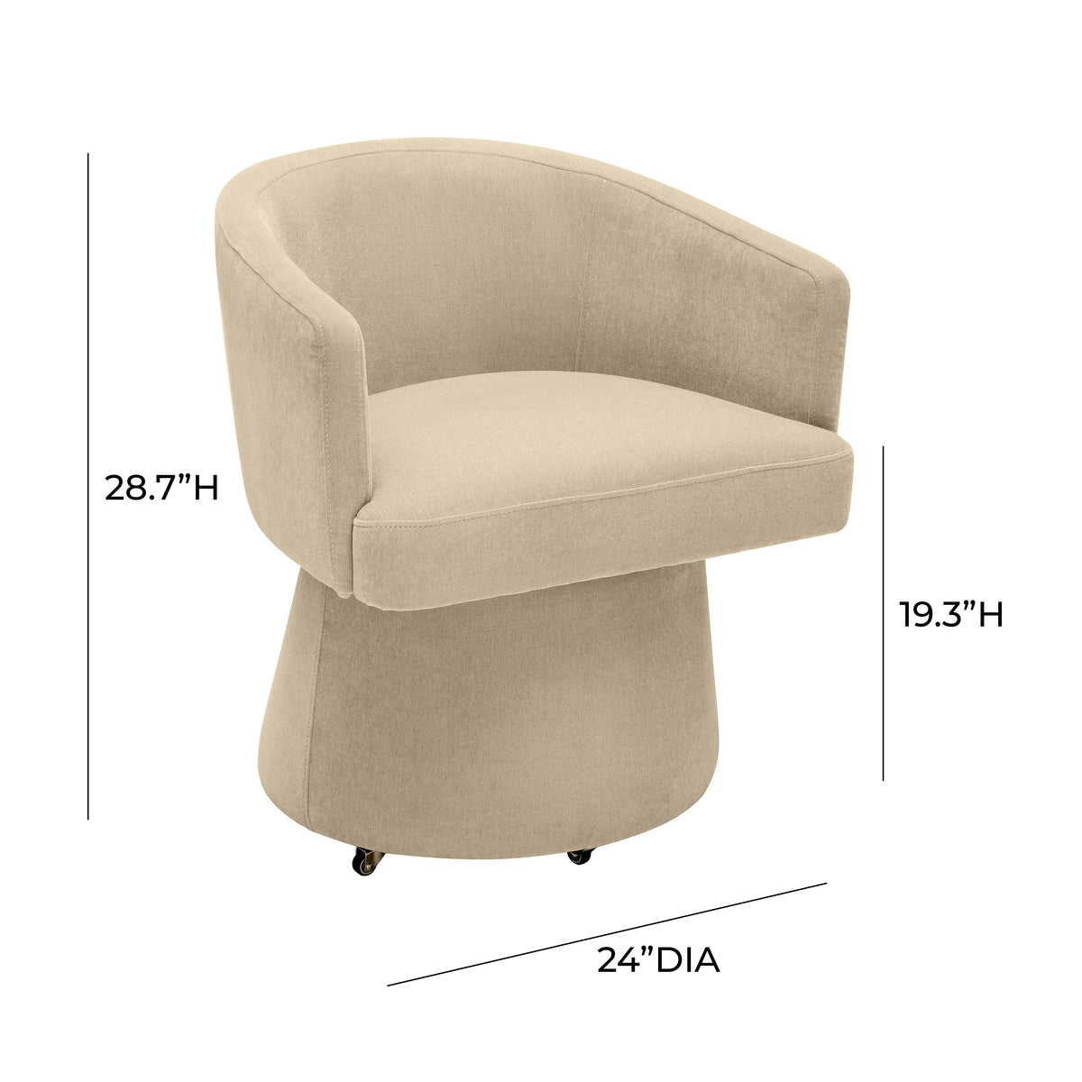 Kristen Rolling Desk Chair in Taupe by TOV Furniture – photo 6 of 8