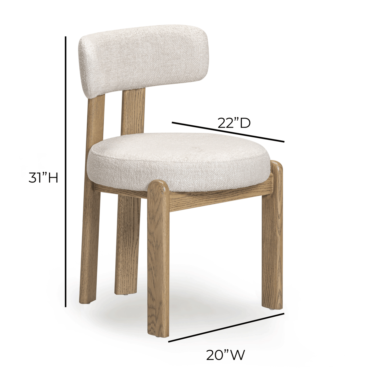 Odessa Cream Performance Fabric Dining Chair by TOV Furniture – photo 7 of 7