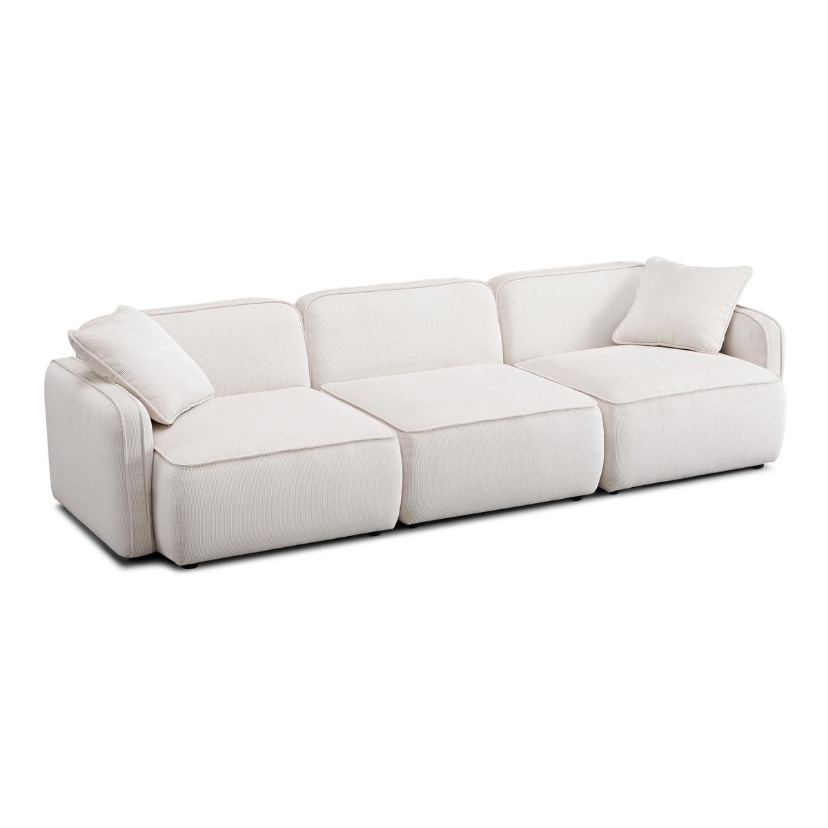 Travie White Sand Performance Corduroy Velvet Modular Sofa by TOV Furniture – photo 3 of 7