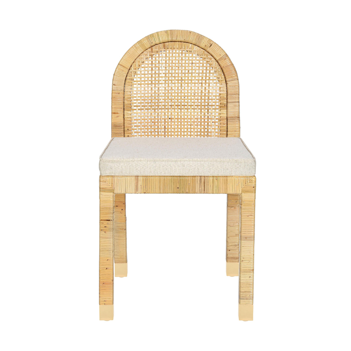 Amara Cream Contract-Grade Linen Arched Dining Chair by TOV Furniture – photo 3 of 10