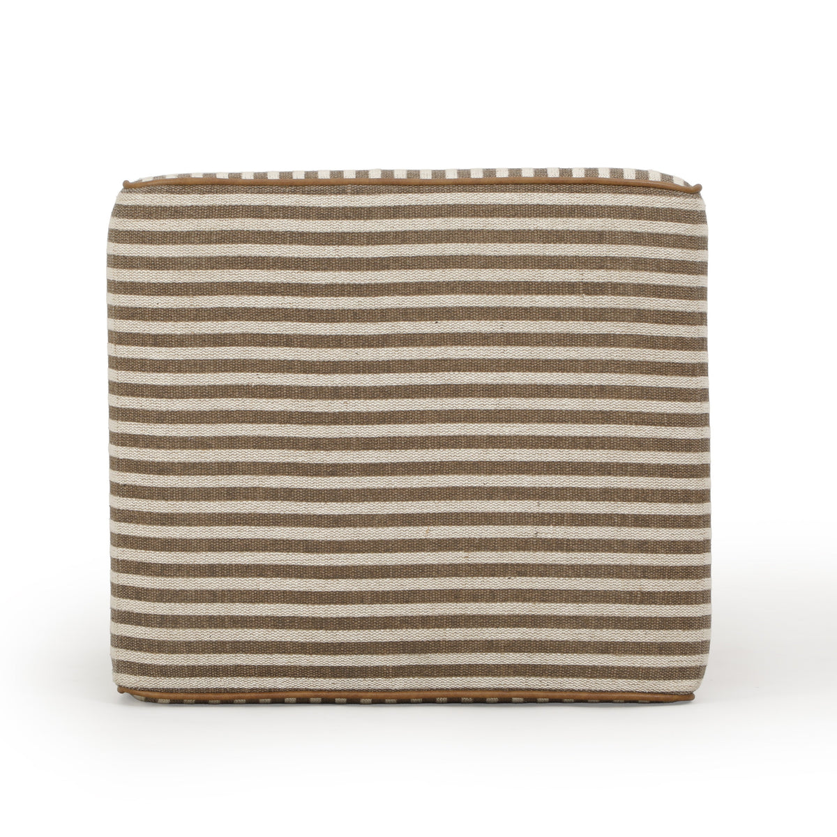 Byron Square Brown Stripe Cotton Jute Ottoman by TOV Furniture – photo 4 of 7