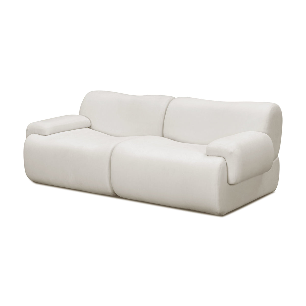 Zenith Cream Upcycled Contract-Grade Fabric Modular Loveseat by TOV Furniture – photo 2 of 7