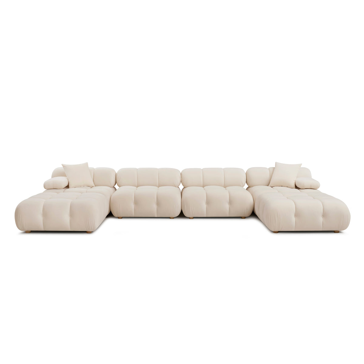 Calliope Cream Performance Velvet 6-piece Modular U-Sectional by TOV Furniture – photo 1 of 5