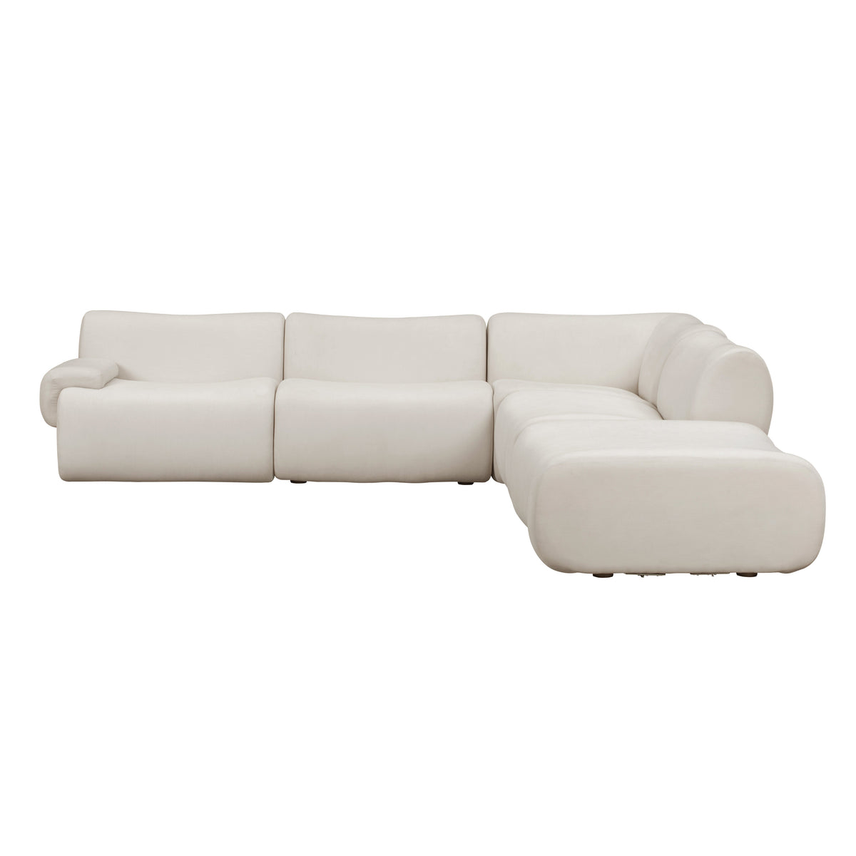 Zenith Cream Upcycled Fabric Modular RAF Sectional by TOV Furniture – photo 1 of 8