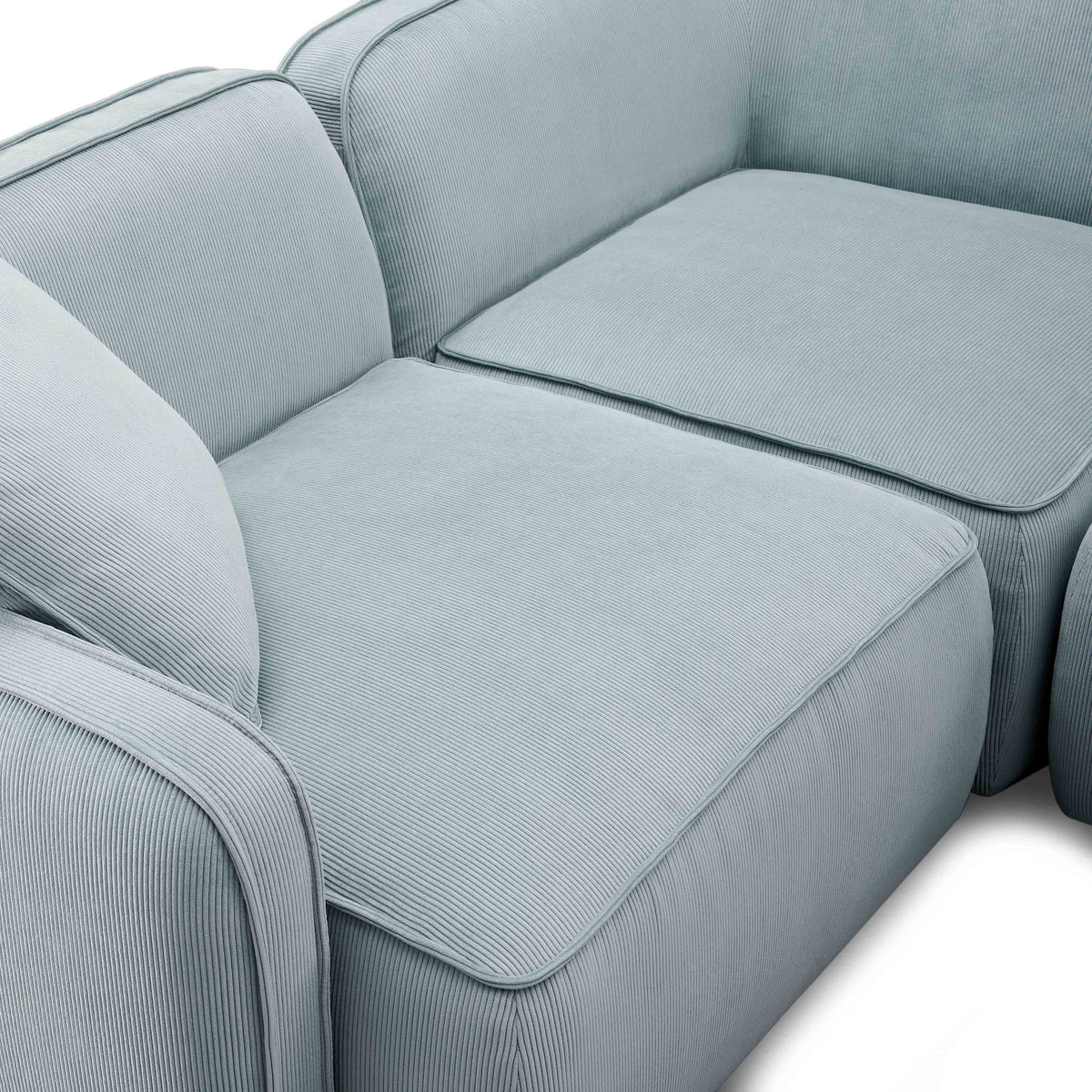 Travie Sea Blue Performance Corduroy Velvet 4-Piece Modular Sectional by TOV Furniture – photo 7 of 9
