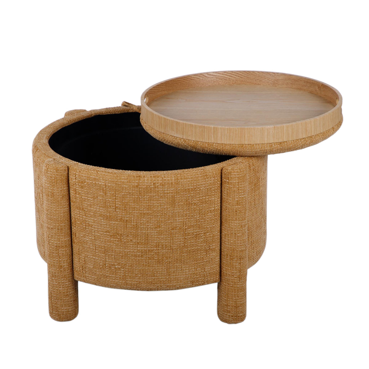 Bellamy Curry Railroad Chenille Storage Stool With Reversible Tray Top by TOV Furniture – photo 5 of 8