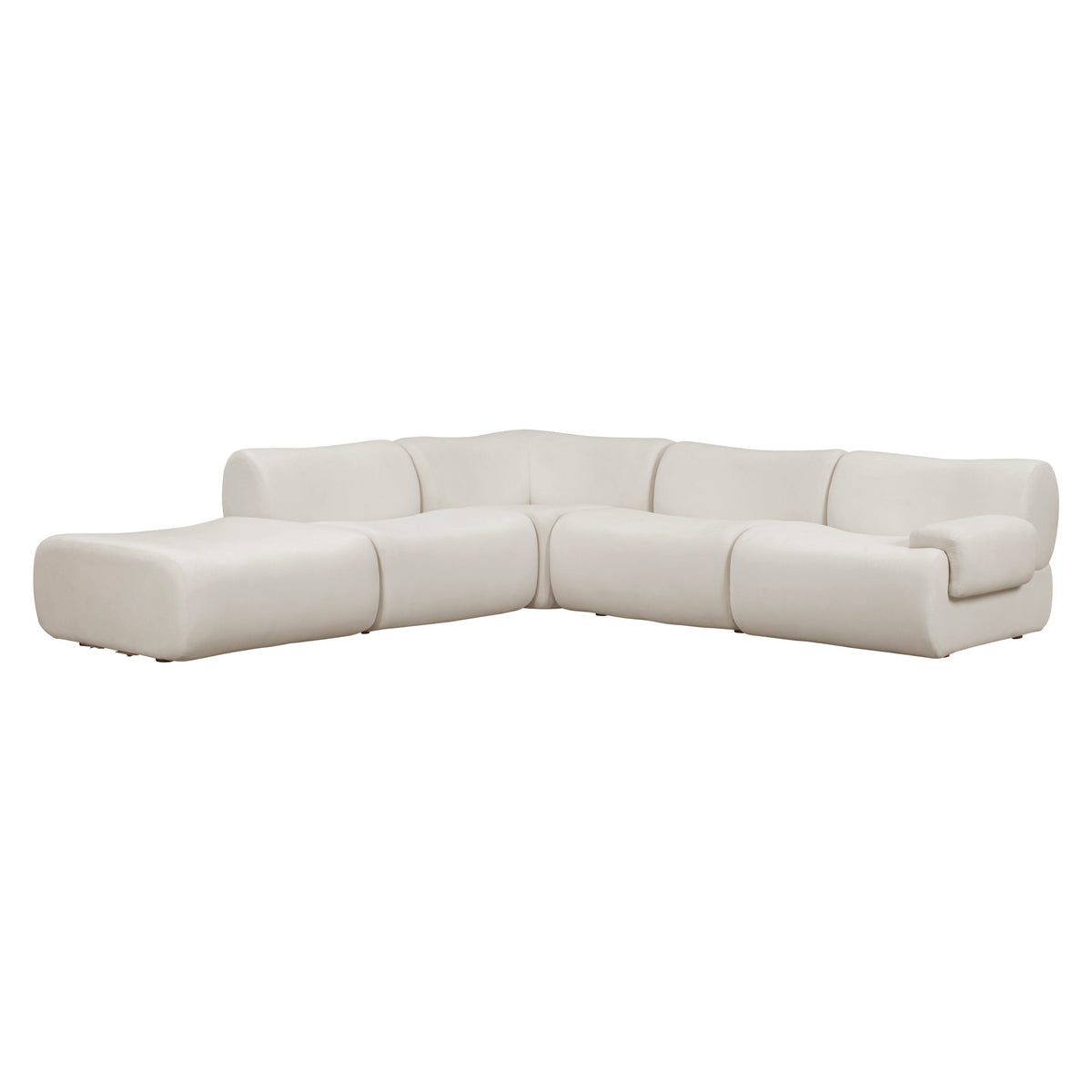 Zenith Cream Upcycled Fabric Modular LAF Sectional by TOV Furniture – photo 3 of 9