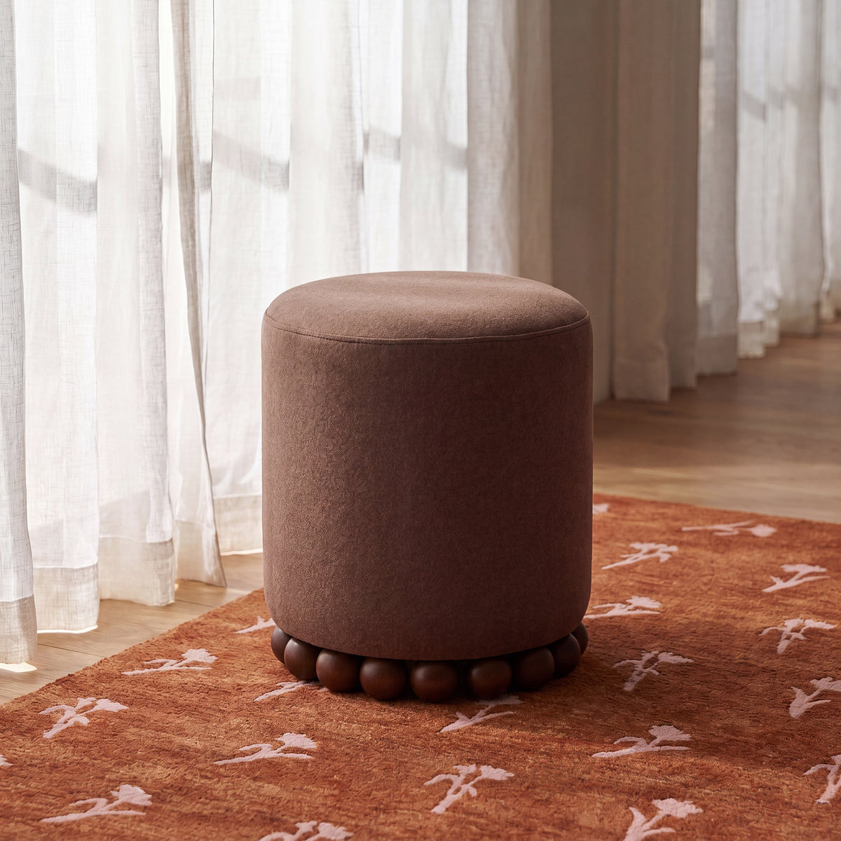 Dex Brown Performance Vegan Mohair Ottoman by TOV Furniture – photo 2 of 7