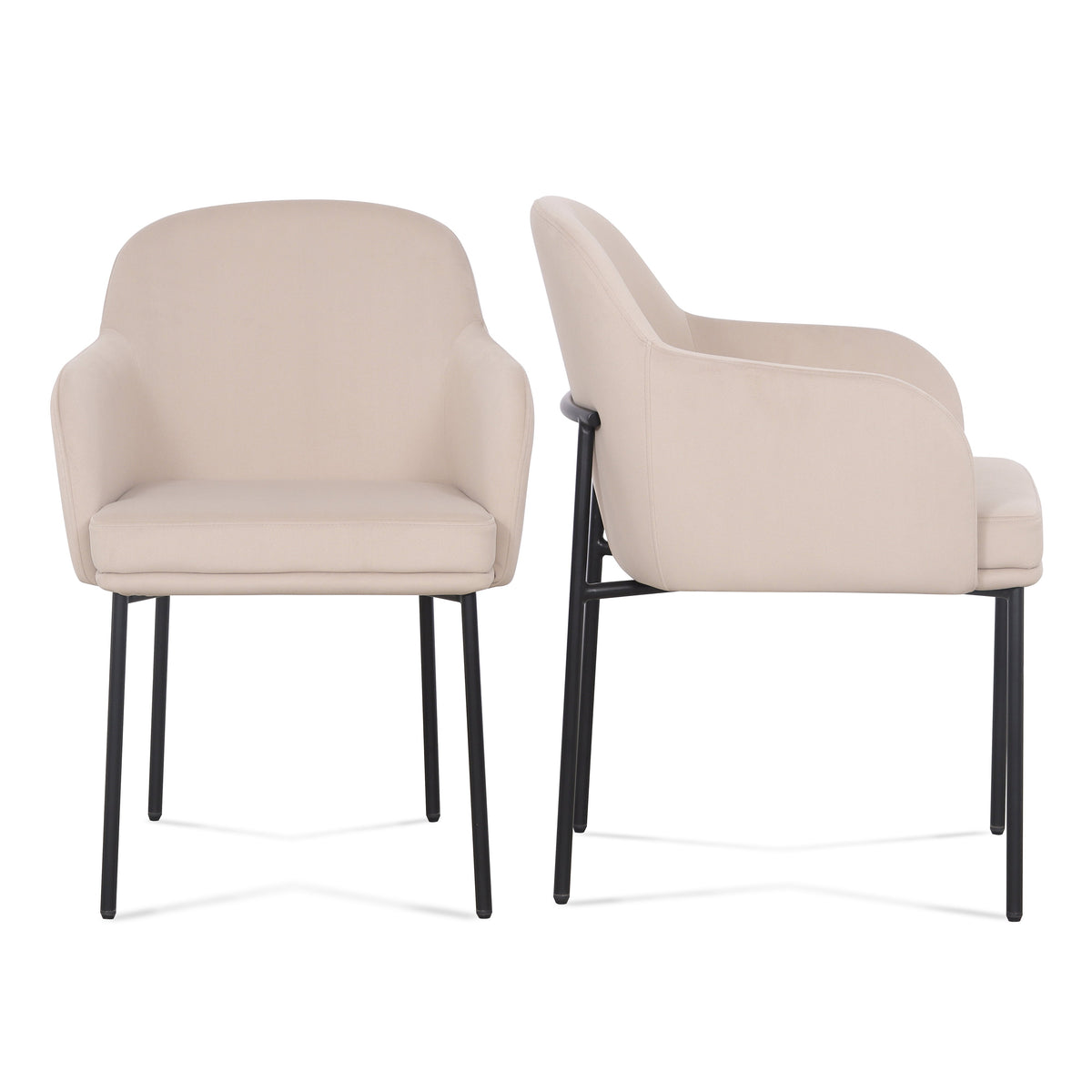 Sydney Performance Velvet Armchair - Set of 2 in Taupe by TOV Furniture – photo 1 of 7