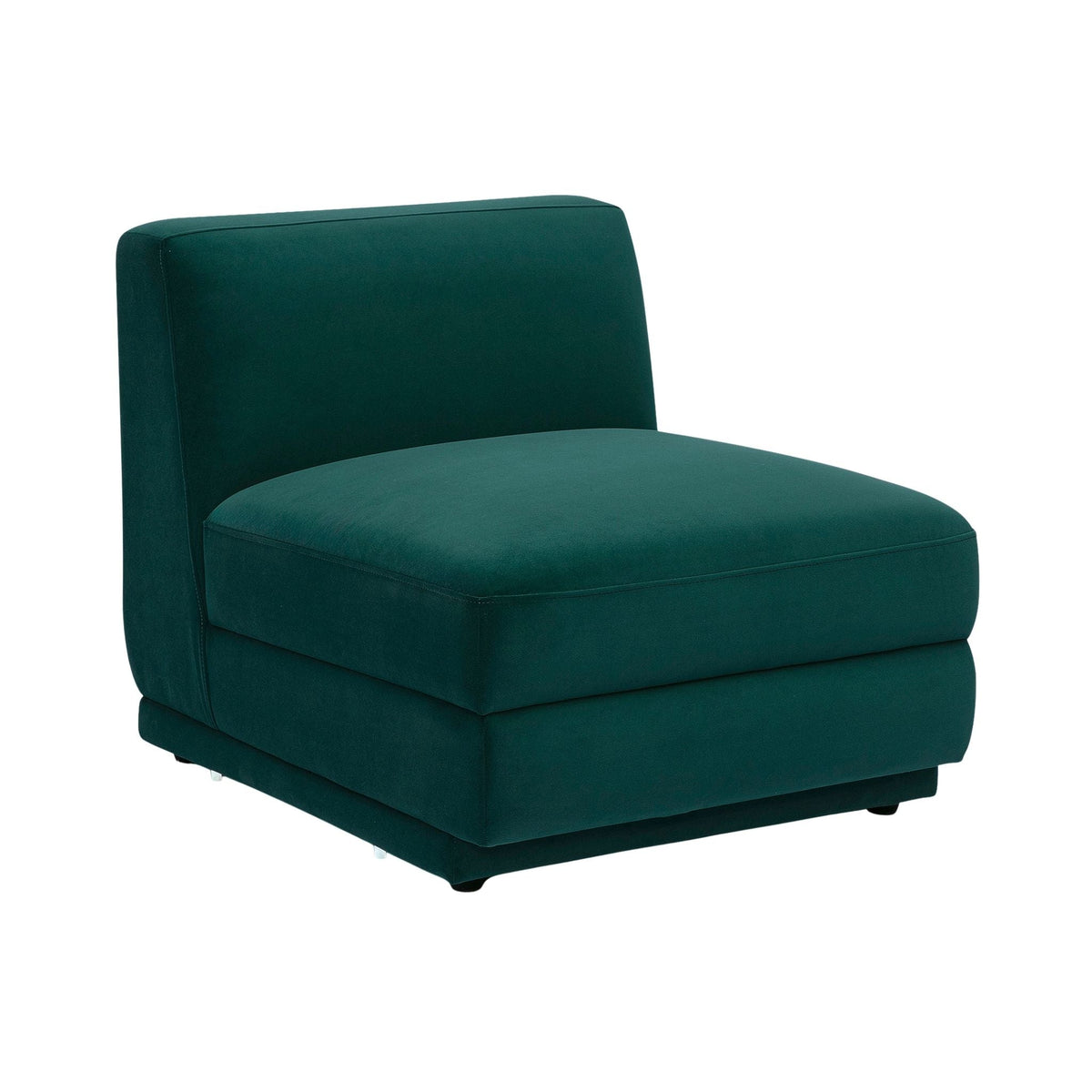 Perry Deep Green Performance Velvet Modular Armless Chair by TOV Furniture – photo 1 of 6