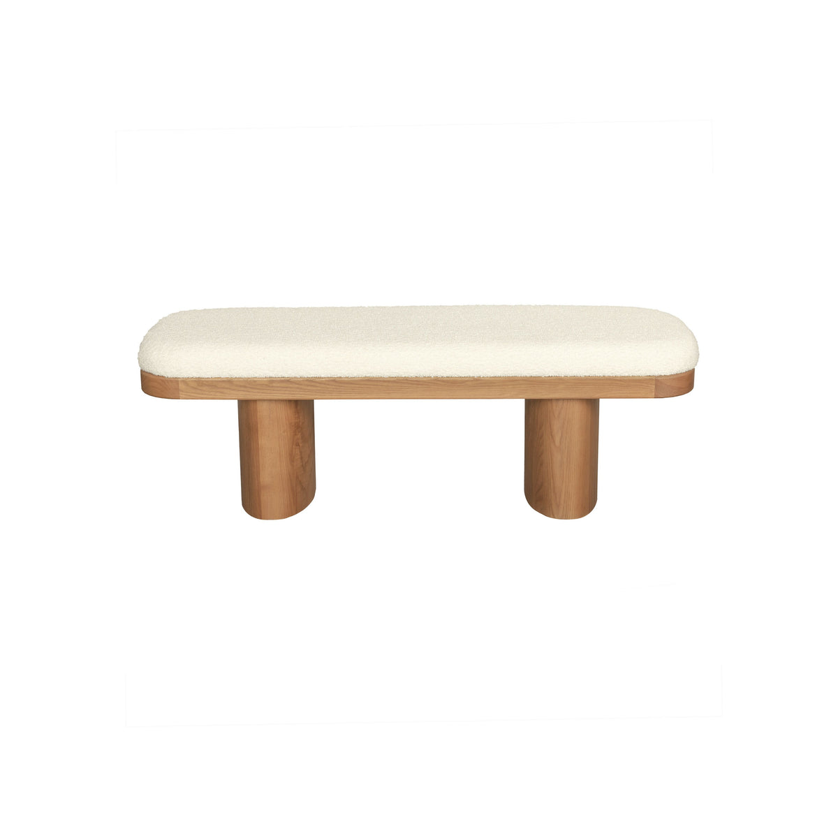 Ollie 48" White Performance Boucle Wooden Bench by TOV Furniture – photo 3 of 6