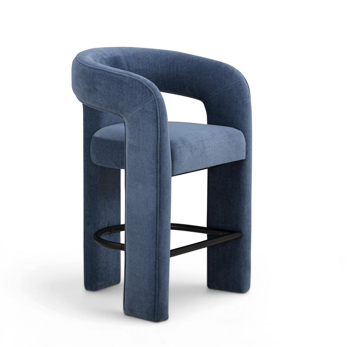 Malone Denim Blue Performance Chenille Counter Stool by TOV Furniture – photo 3 of 7