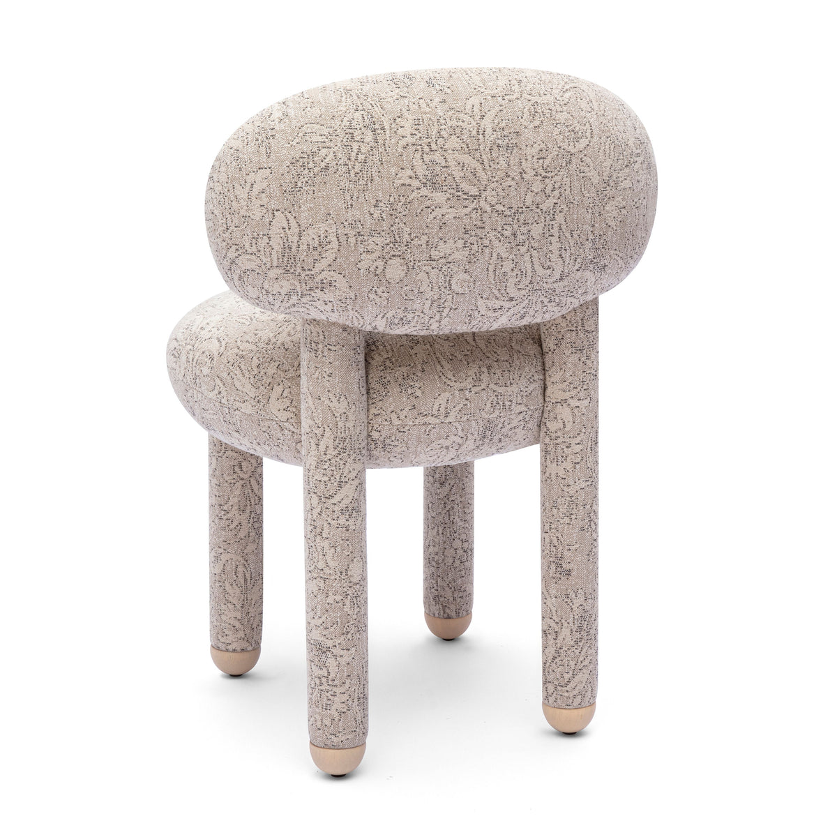 Manu Neutral Flower Jacquard Dining Chair by TOV Furniture – photo 5 of 7