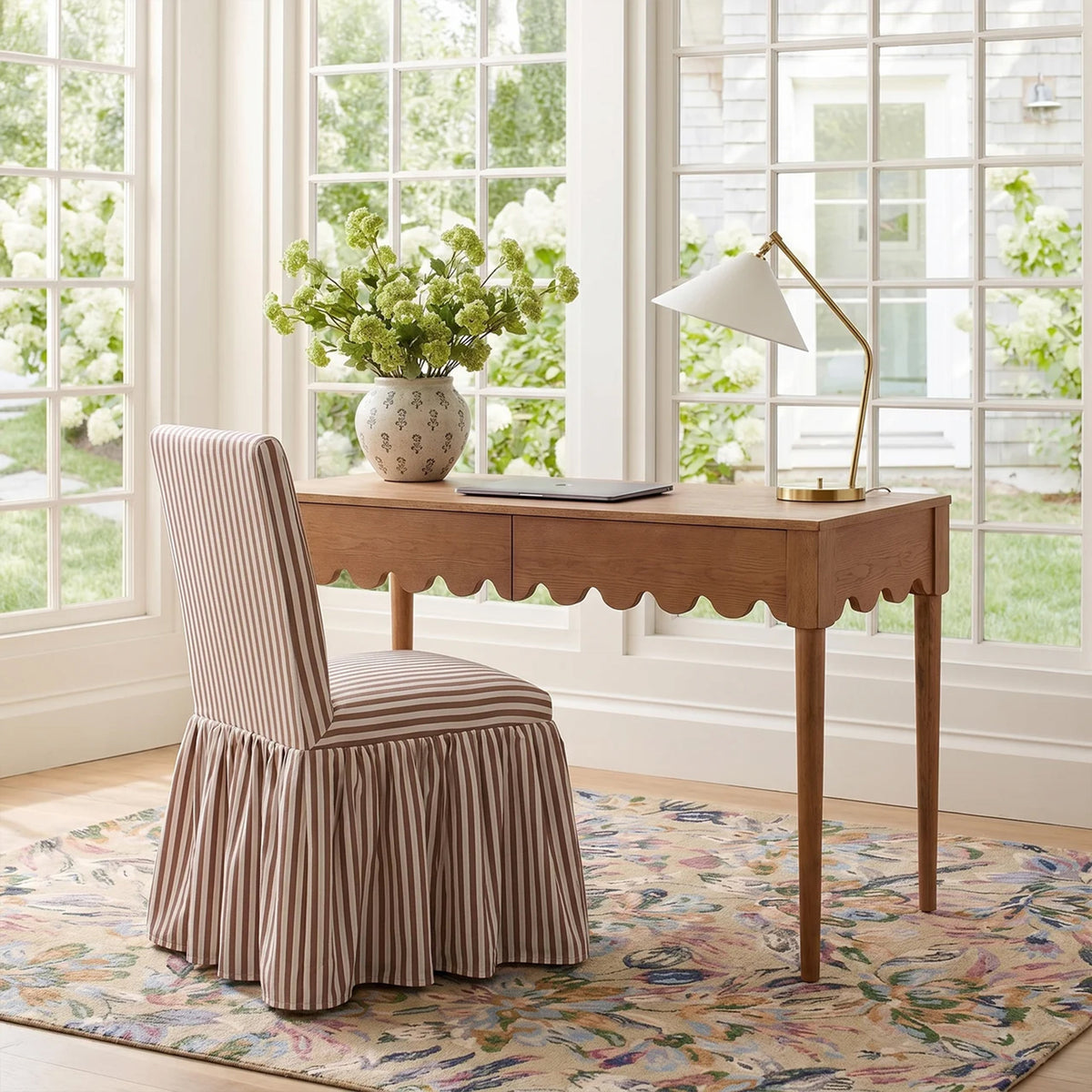 Gertrude Brown Striped Linen Dining Chair by TOV Furniture – photo 2 of 7