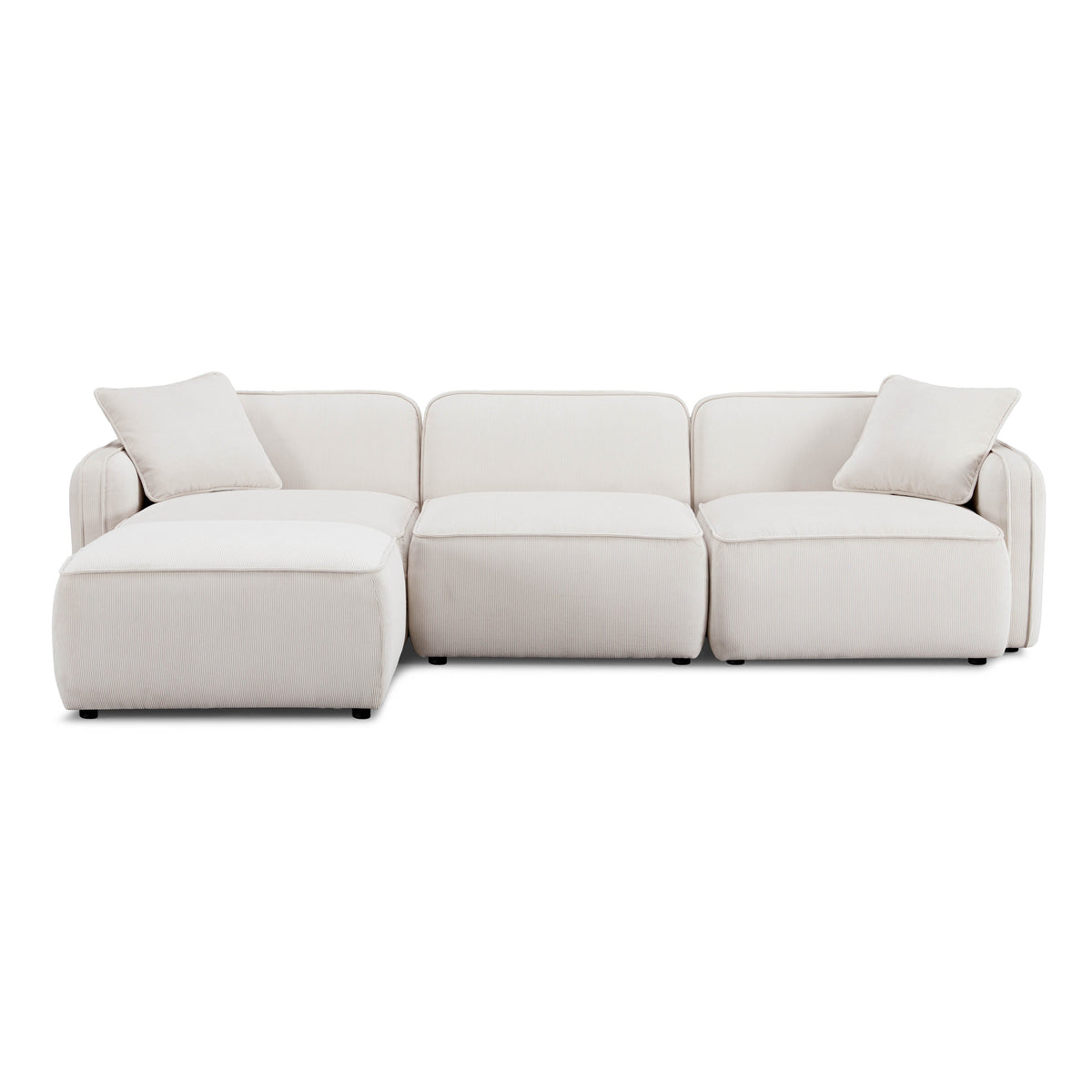 Travie White Sand Performance Corduroy Velvet 4-Piece Modular Sectional by TOV Furniture – photo 6 of 10
