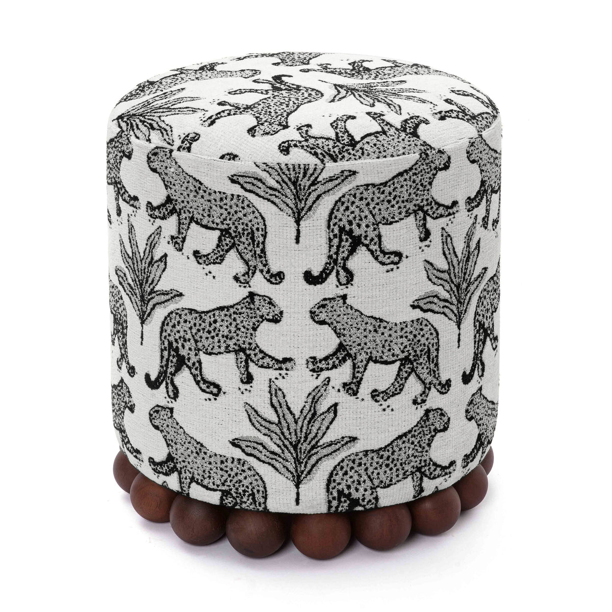 Dex Taupe Leopard Performance Jacquard Ottoman by TOV Furniture – photo 4 of 7