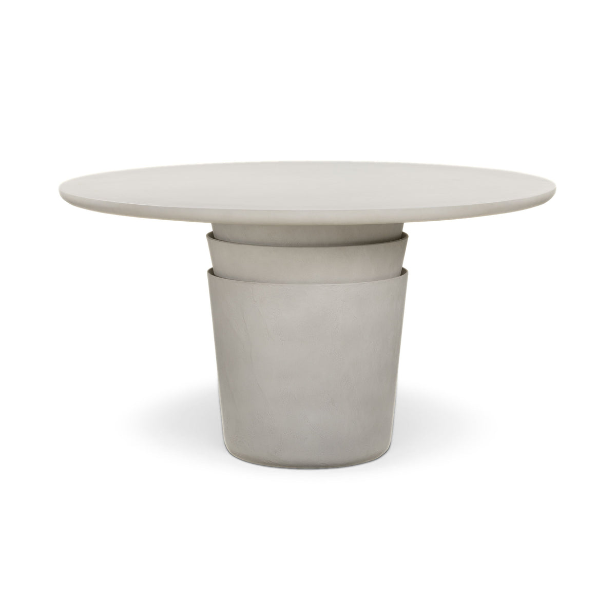 Margot Light Grey Faux Plaster Round 54" Indoor/Outdoor Dining Table by TOV Furniture – photo 1 of 5