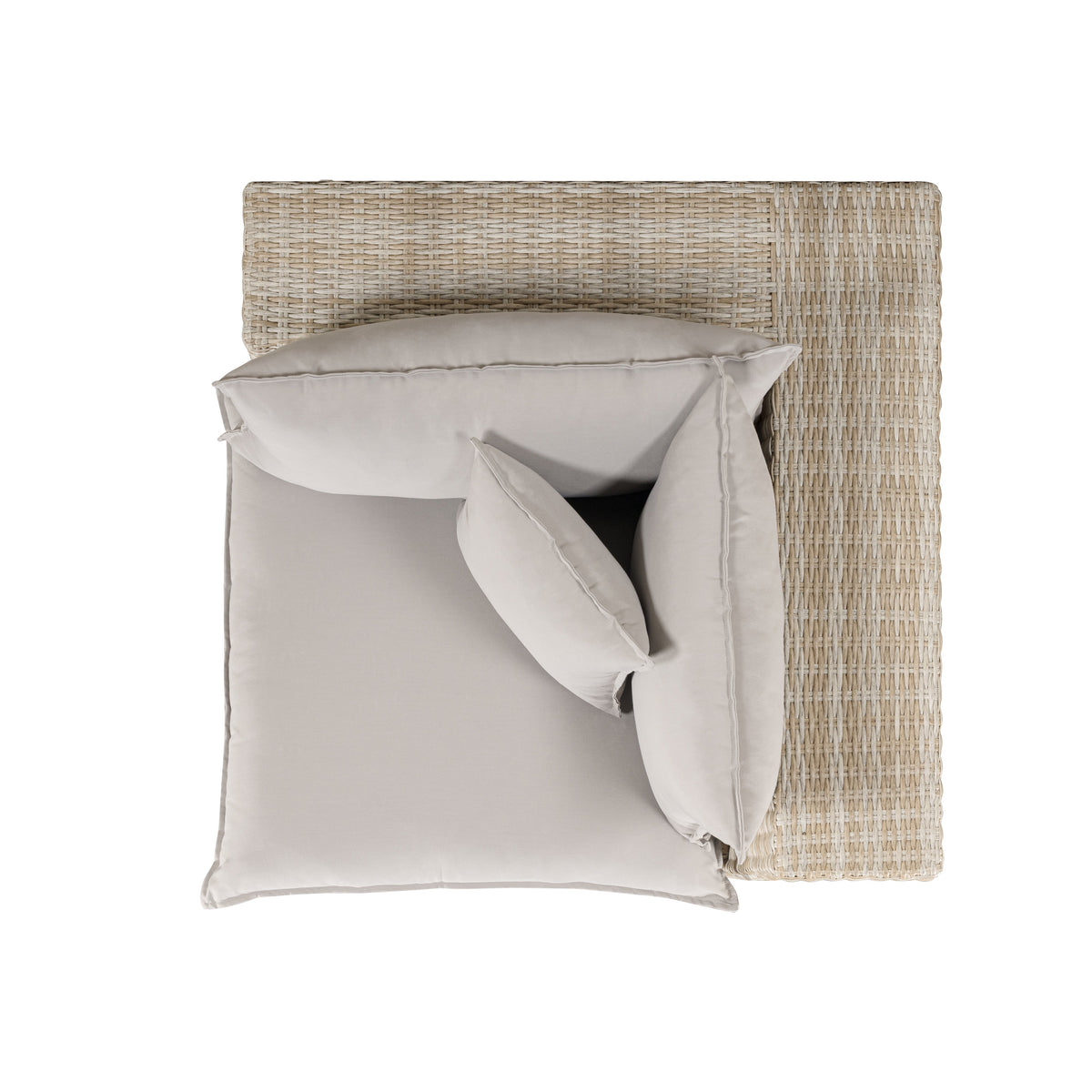 Cali Light Gray Performance Fabric & Natural Wicker Outdoor Corner Chair by TOV Furniture – photo 4 of 5