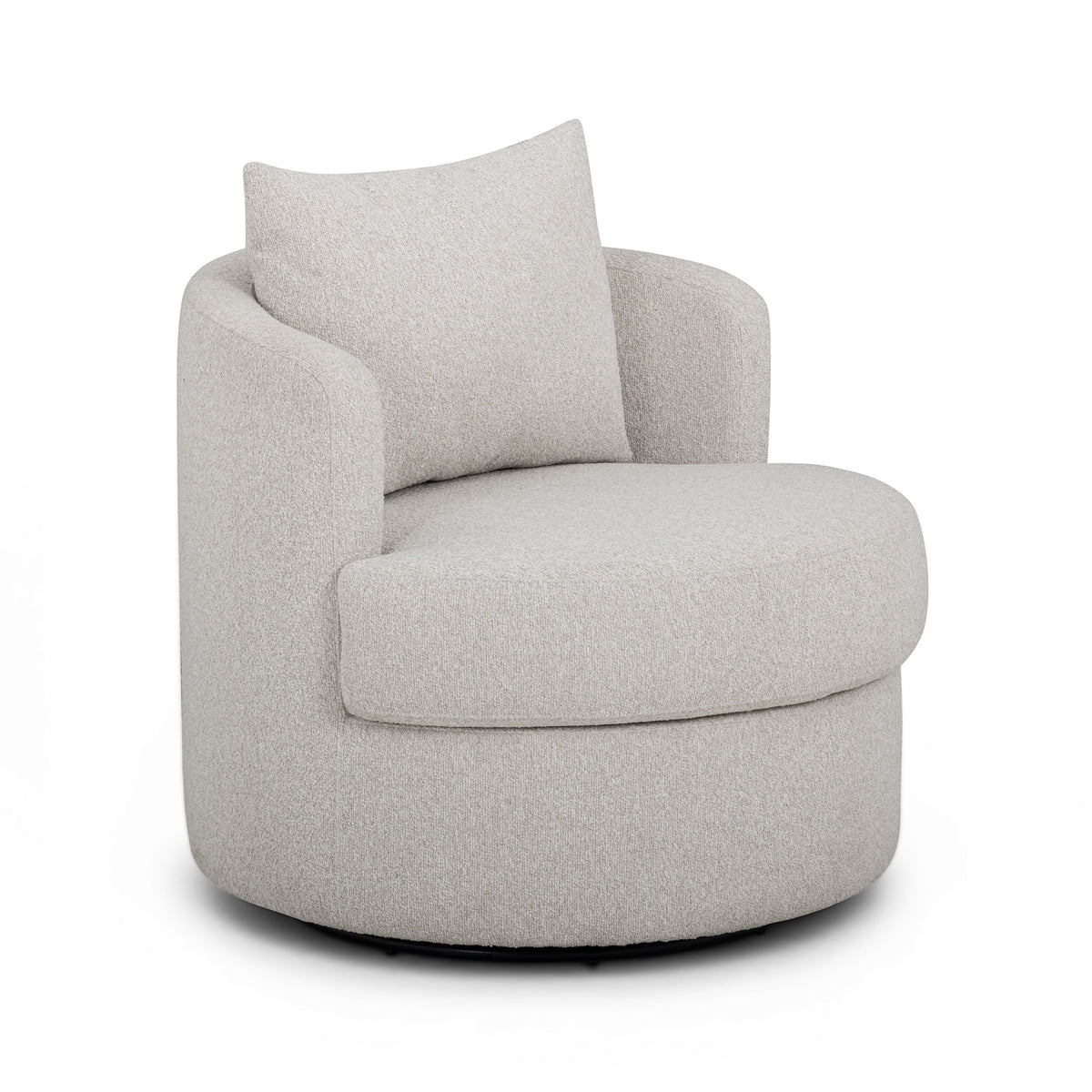 Silvi Off-White Performance Boucle Swivel Chair by TOV Furniture – photo 1 of 8