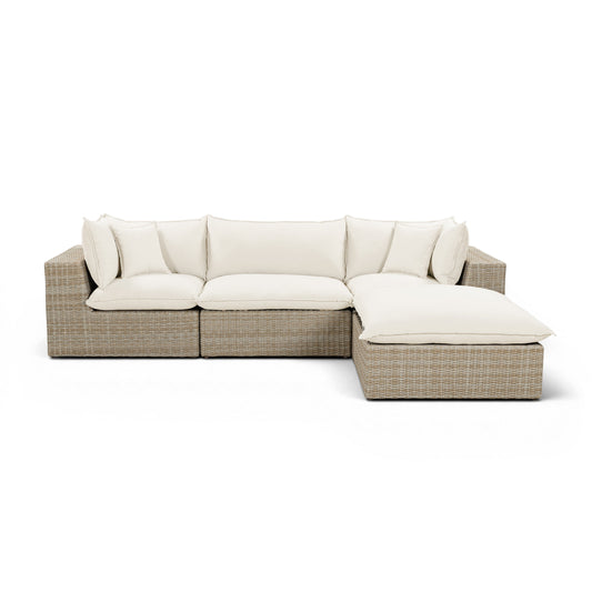 Cali Natural Performance Fabric & Natural Wicker Modular Outdoor Sectional by TOV Furniture – photo 1 of 7