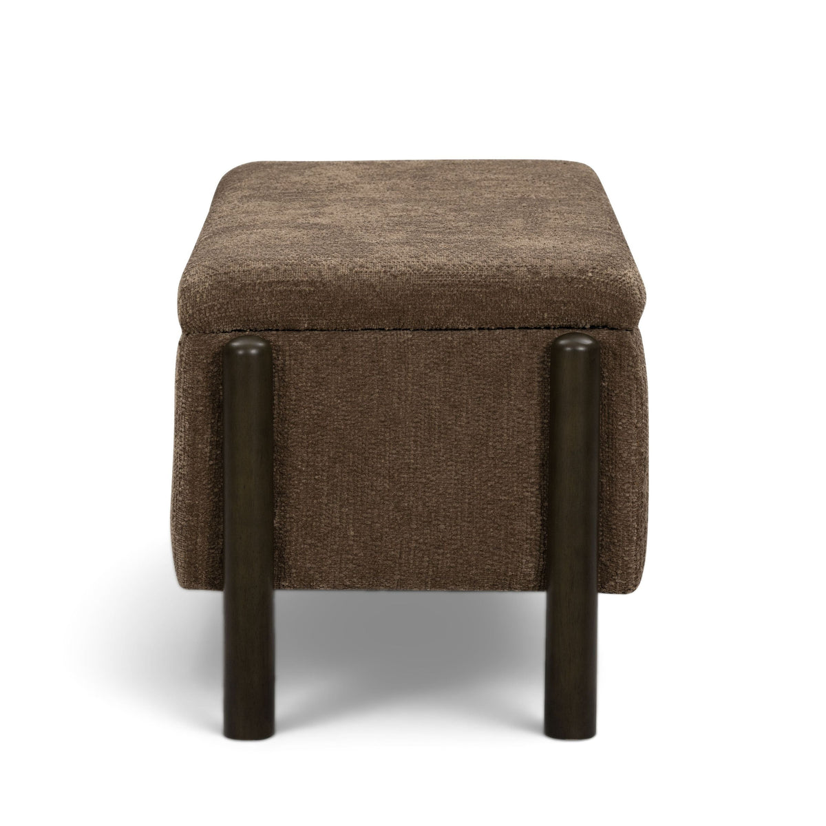 Abby 52" Brown Nubby Fabric Storage Bench by TOV Furniture – photo 6 of 9