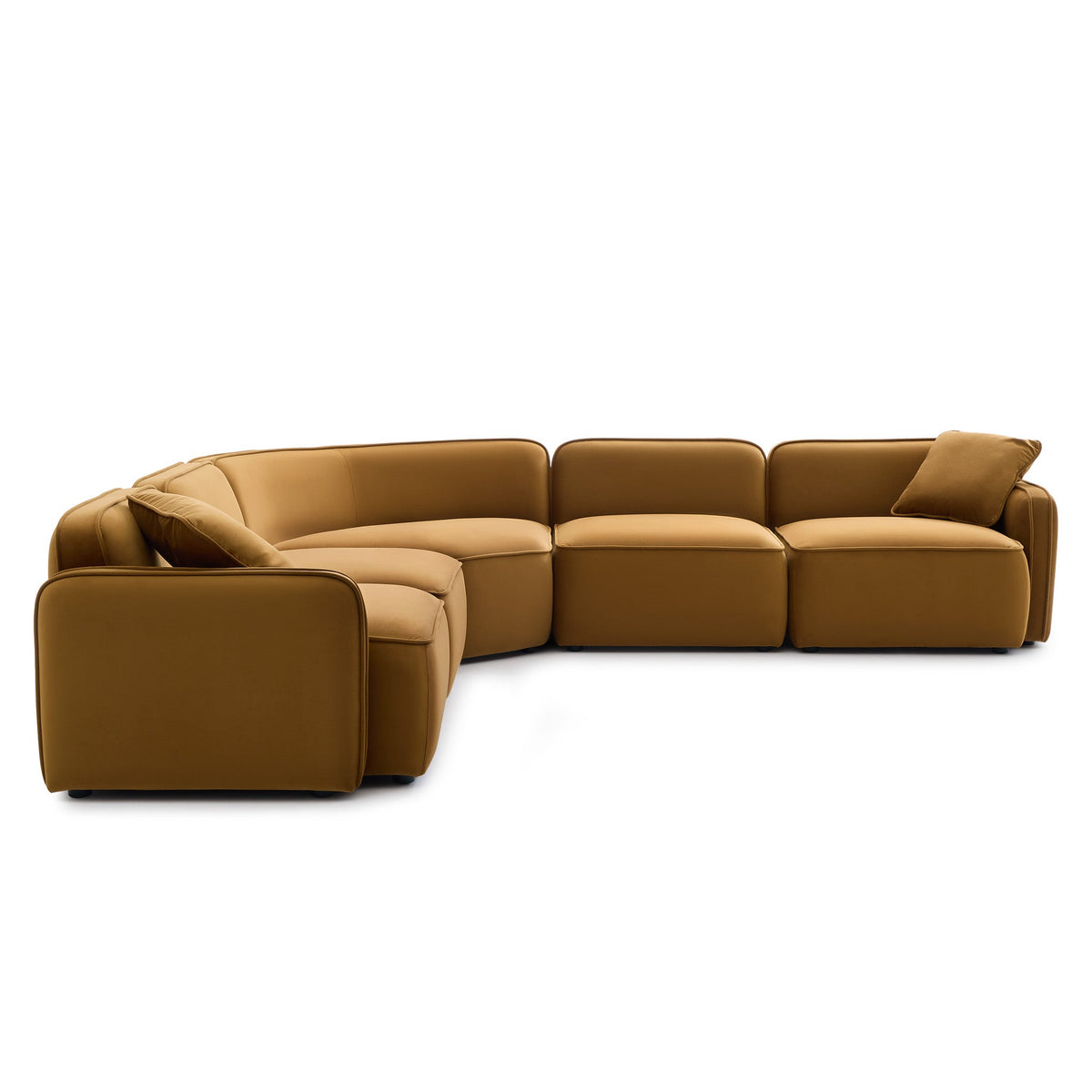 Travie Honey Performance Velvet 5-Piece Modular Large L-Sectional by TOV Furniture – photo 1 of 5