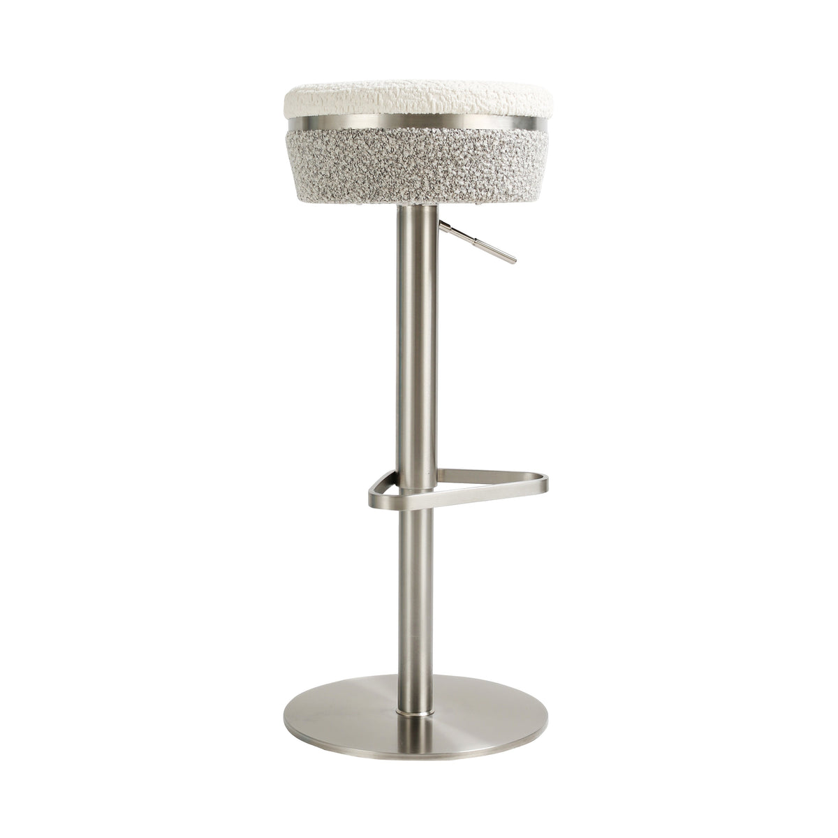Astro White and Grey Boucle Adjustable Stool by TOV Furniture – photo 1 of 7