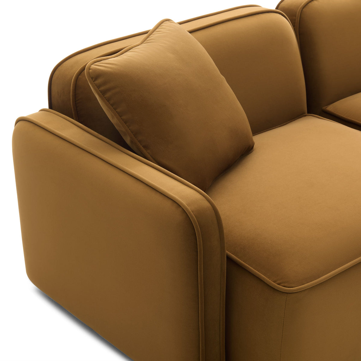 Travie 112" Honey Performance Velvet Modular Sofa by TOV Furniture – photo 4 of 5