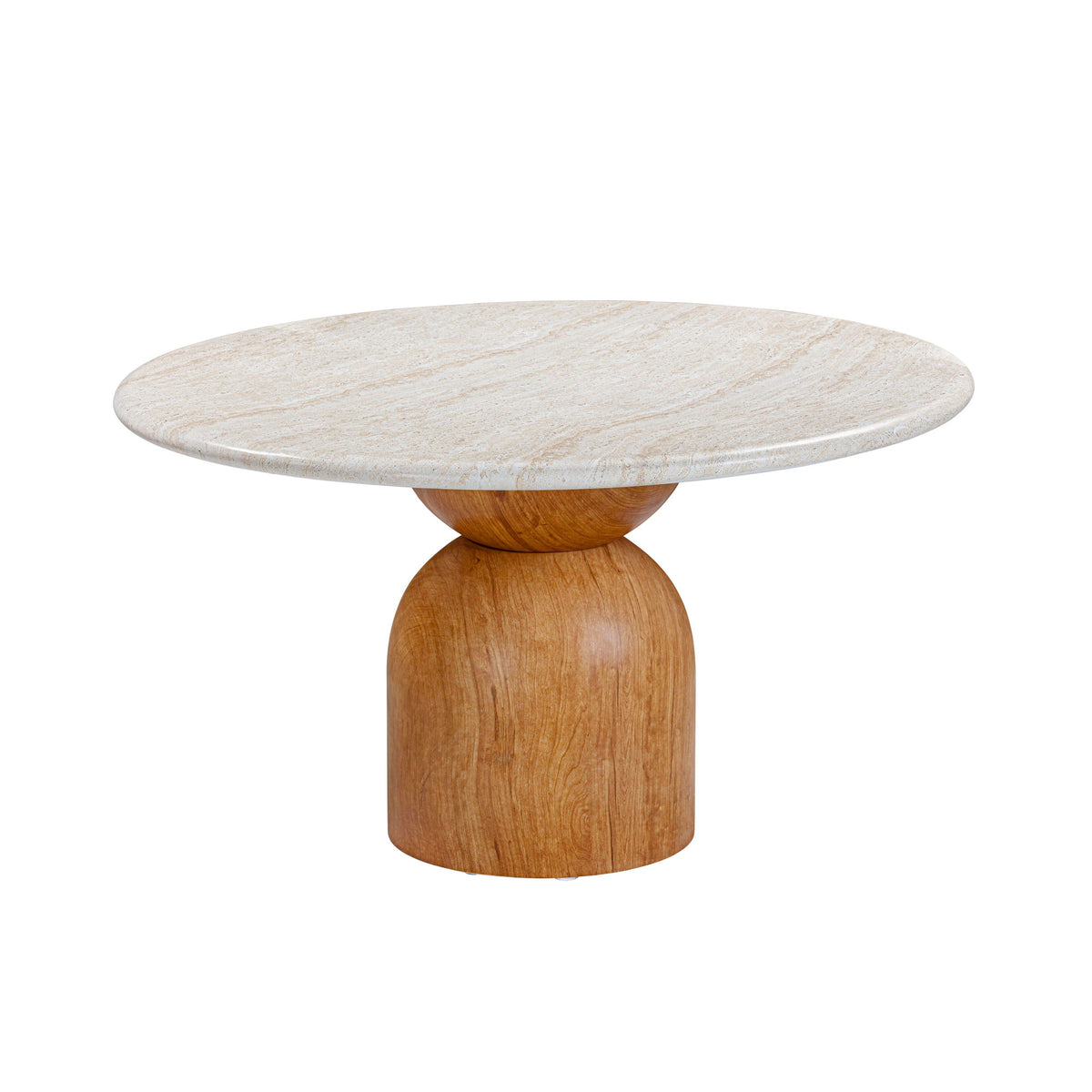 Cynthia 54" Faux Travertine Indoor/Outdoor Concrete Round Dining Table by TOV Furniture – photo 3 of 7